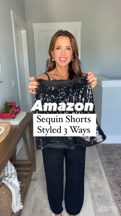 Women's Summer Sequins Shorts High … curated on LTK Black Leather Shorts Sequin Top, How To Style Sequin Shorts, Sequence Shorts Outfit, Sequined Shorts Outfit, Sequins Shorts Outfit, Sequin Shorts Outfit Winter, Sparkly Shorts Outfit, Black Sequin Shorts Outfit, Sequin Outfit Ideas