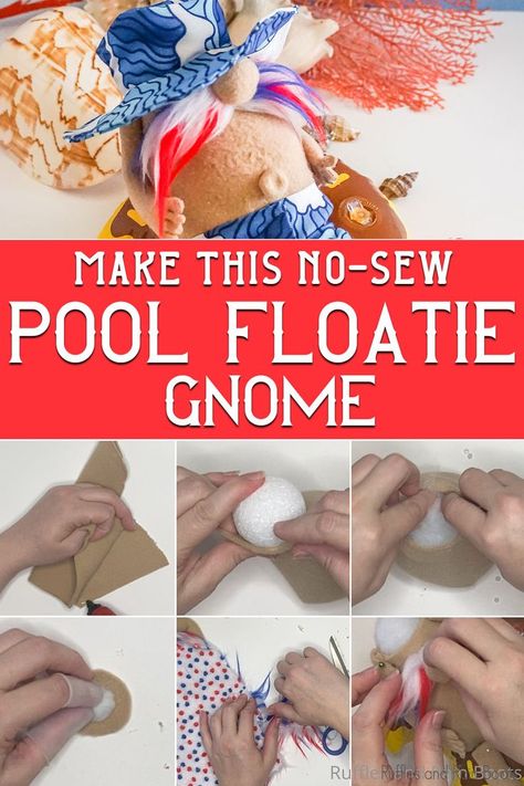 Get ready for some summer fun with this DIY no-sew beach gnome pattern. Complete with a belly button and hat, this amusing gnome is the perfect summer craft. Use this pattern set to create your own pool floatie gnome and add a dash of humor to your summer decor. Summer Gnomes Diy, Beach Gnomes Diy How To Make, Beach Gnomes Diy, Fishing Gnome Diy, Gnomes At The Beach, Beach Gnome, Fishing Gnome, Gnome Diy, Gnome Ideas