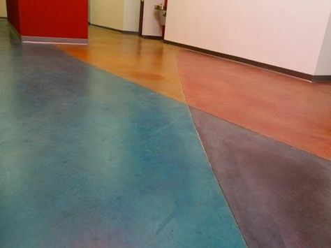 Dyed Concrete Floors, Colored Concrete Floors, Dyed Concrete, Peach Colour Combinations, Colored Cement, Cement House, Concrete Dye, Polished Cement, Concrete Pigment