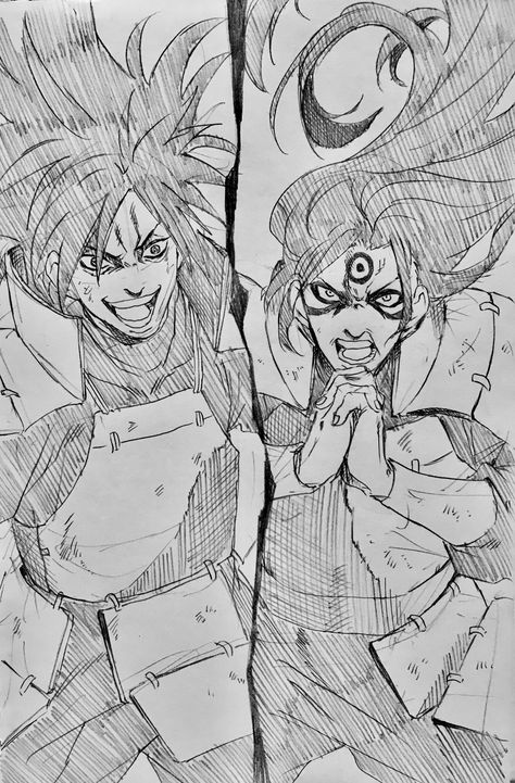 Zabuza Sketch, Madara Vs Hashirama Manga, Hashirama Sketch, Hashirama Drawing, Madara Uchiha Sketch, Madara Drawing, Madara Uchiha Manga, Madara X Hashirama, Madara Manga