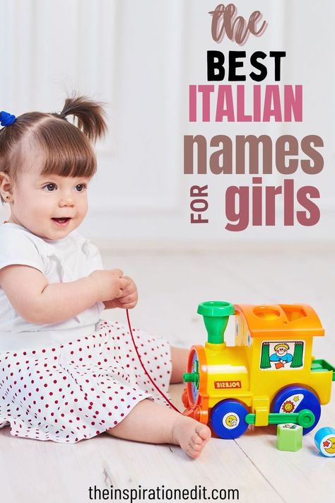 If you've been looking for Italian girl names, here is a comprehesive list of the rare italian girl names that will make your girls name unique everywhere they go. And if you want a popular Italian name, we have that too. Check out our list of names of italian origin. Pretty Italian Girl, Italian Names For Girls, Italian Girl Names, Italian Names, Names And Their Meanings, Name Unique, Italian Baby Names, Girl Names With Meaning