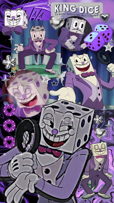 King Dice Wallpaper, Dice Wallpaper, King Dice, Cuphead Game, Anime Decor, Hero Wallpaper, Collage, Anime, Art