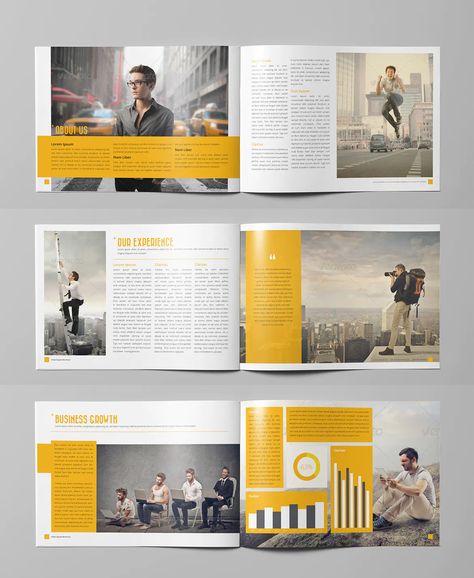 Business Horizontal Brochure Template InDesign INDD - 24 pages Horizontal Page Layout Design, Horizontal Magazine Layout, Horizontal Book Design, Horizontal Brochure Design, Horizontal Layout Design, Online Brochure Design, Booklet Layout, Ebook Template Design, Catalog Design Layout