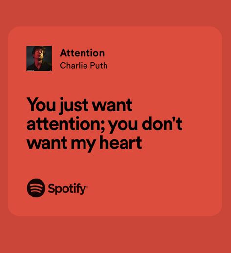 Attention Lyrics Charlie Puth, Attention Charlie Puth Aesthetic, Charlie Puth Spotify Lyrics, Attention Song Lyrics, Charlie Puth Aesthetic, Attention Song, Attention Lyrics, Charlie Puth Lyrics, Widgets Ipad