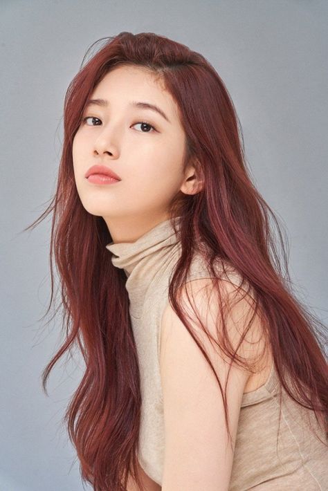 Red Hair Korean, Asian Red Hair, Brown Hair Korean, Brownish Red Hair, Kpop Hair Color, Asian Skin Tone, Red Hair Inspiration, Honey Hair Color, Korean Hair Color