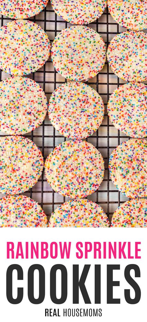 Rainbow Cookies Recipe, Sprinkles Cookies, Sprinkle Cookies Recipe, Blondies Cookies, Rainbow Baking, Colorful Cookies, Rainbow Sugar Cookies, Sprinkles Birthday Cake, Rainbow Desserts