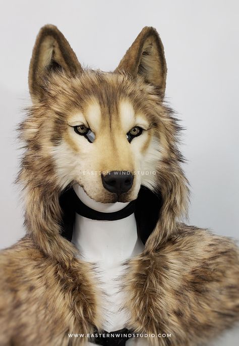 Wolf Headdress, Therian Gear, Wolf Colors, Wolf Mask, Draw Ideas, Cool Masks, Wolf Head, Animal Masks, Closed Eyes