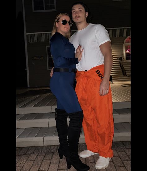 Halloween couple costume Police And Inmate Costume Couple, Cop And Inmate Costume Couple, Police And Prisoner Costume Couple, Cop And Prisoner Costumes Couples, Cops And Prisoner Costume, Inmate Costume, Halloween Couple Costume, Prisoner Costume, Costume Couple