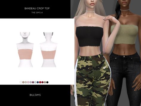 Bill Sims' Bandeau Crop Top Ts4 Cc Top, Los Sims 4 Mods, Alpha Cc, Sims 4 Tsr, Sims 4 Black Hair, Pelo Sims, Sims 4 Game Mods, Sims 4 Gameplay, Sims 4 Teen