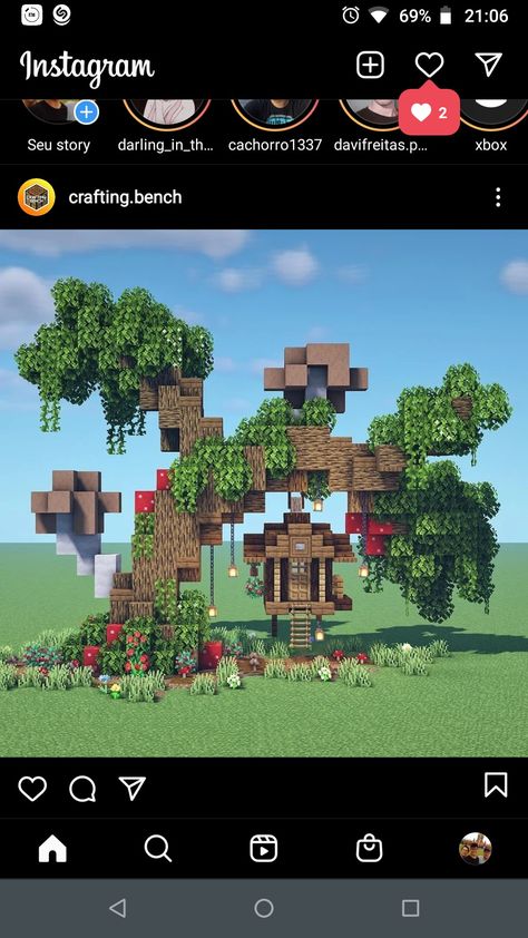 Minecraft Hanging House Ideas, Minecraft Small Treehouse, Hanging Minecraft House, Hanging House Minecraft, Minecraft Aviary, Minecraft Hanging House, Minecraft Dome, House Ideas Minecraft, Ground House