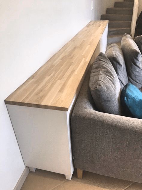 Behind the Couch Cabinet hack: A deep, skinny BESTÅ console - IKEA Hackers Behind The Couch Storage Ideas, Blanket Storage Behind Couch, Ikea Behind Couch Table, Cupboard Behind Sofa, Behind Couch Cabinet, Unit Behind Sofa, Behind Sofa Storage, Behind Couch Storage, Behind The Couch Storage