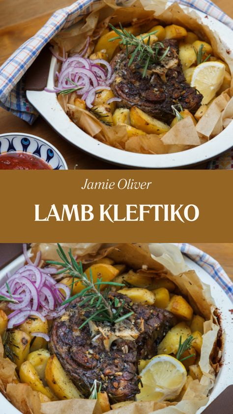 Jamie Oliver Lamb Kleftiko Turkish Lamb Recipes, Jamie Oliver Lamb, Kleftiko Recipe, Lamb Kleftiko, Jaime Oliver, Turkish Lamb, Lamb Marinade, Greek Lamb, Leg Of Lamb