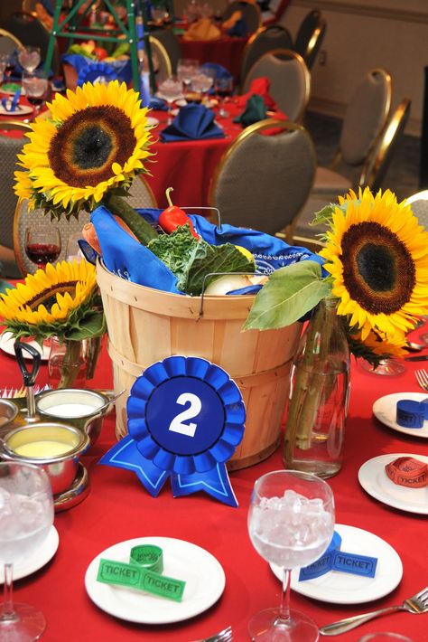 Setting the Mood: IT'S STATE FAIR TIME! County Fair Decorations, Fair Themed Birthday Party, State Fair Party, State Fair Theme, County Fair Projects, Fair Decorations, Country Fair Party, Folded American Flag, County Fair Theme