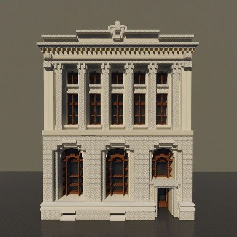 Minecraft Art Gallery Building, Minecraft City Library, Minecraft Grand Library, Library Building Exterior, Minecraft Government Building, Minecraft Bank Building, Minecraft Church Interior, Bank Minecraft, Modern Minecraft Builds