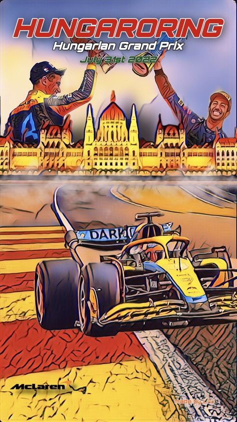 Hungarian Grand Prix, Grand Prix Posters, Auto Racing Events, F1 Poster, Hungary, Grand Prix, Race Cars, Movie Posters, Art