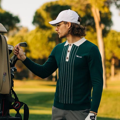 Golf Clothing Brand, Golf Editorial Photography, Rory Golf, Golf Editorial, Golf Poses, Golf Style Men, Golf Shoot, Golf Photoshoot, Golf Fashion Men