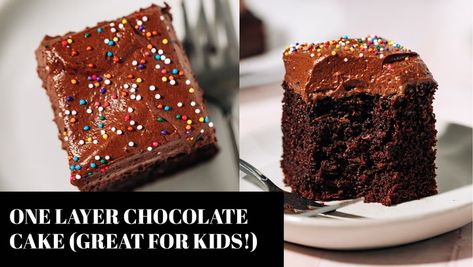 One Layer Chocolate Cake Recipe, One Layer Chocolate Cake, Sponge Cake Recipe Best, Moist Chocolate Cake Recipe, Milk Chocolate Cake, Layer Chocolate Cake, Hot Milk Cake, Chocolate Cake Recipe Moist, Chocolate Cake Recipe Easy