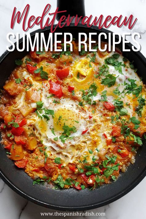 Summer Mediterranean Diet Recipes, Summer Mediterranean Recipes, Italian Summer Recipes Dinner, Mediterranean Bbq Ideas, Summer Mediterranean Meals, Mediterranean Seafood Recipes, Summer Italian Recipes, Mediterranean Dinner Party, Too Hot To Cook