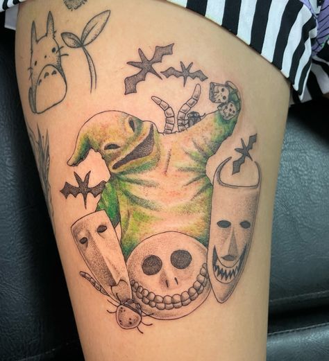 Custom Oogie Boogie!! Such a great start to spooky season!🐛🪲🎲 Nightmare Before Christmas Tattoo Oogie Boogie, Oogie Boogie Tattoo Ideas, Oogie Boogie Tattoo, Nightmare Before Christmas Tattoo, Christmas Tattoo, Boy Tattoos, Oogie Boogie, Nightmare Before Christmas, Spooky Season