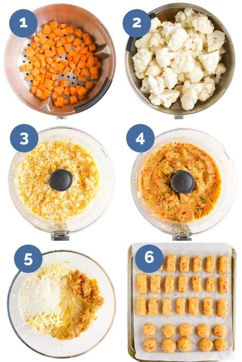 Finger Food For Kids, Mix Vegetable Recipe, Baby Carrot Recipes, Cauliflower Tots, Vegetables For Babies, Toddler Dinner, Snack Lunch, Easy Baby Food Recipes, Food For Kids