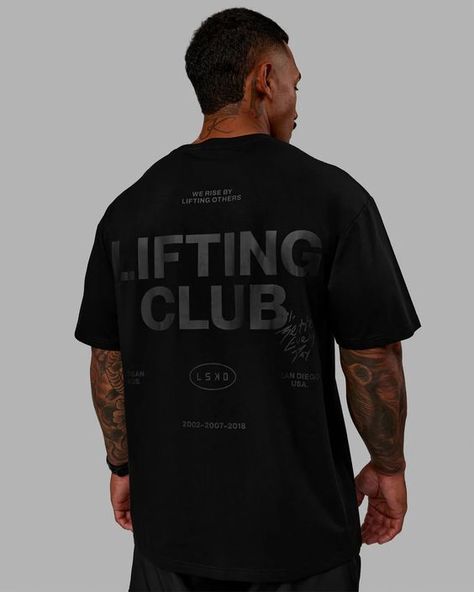 Unisex Lifting Club FLXCotton Tee Oversize - Black-Black | LSKD T shirt #tshirt t-shirt #t_shirt t shirts #tshirts t-shirts #t_shirts T shirt design #tshirtdesign T-shirt designs #t_shirtdesign T shirts designs #tshirtsdesigns 3.36