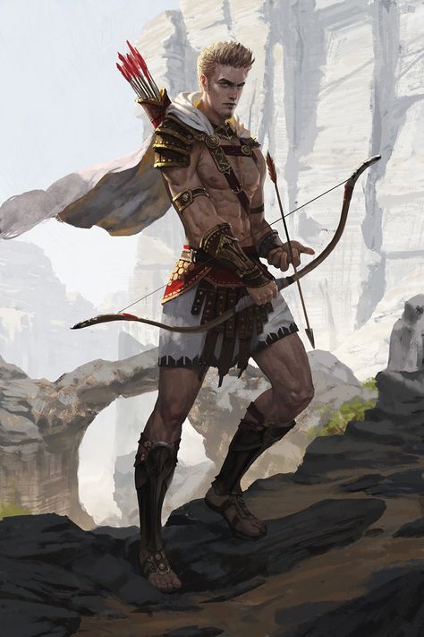 Archer Pose, Archer Characters, Fantasy Heroes, Bow And Arrow, Fantasy Images, Dungeons And Dragons Characters, Fantasy Male, Fantasy Concept Art, Fantasy Warrior