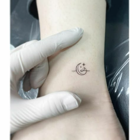 Wave And Moon Tattoo, Playground Tattoo, Tattoo On The Wrist, Luna Tattoo, Wave Tattoo Design, Matching Friend Tattoos, 2 Tattoo, Small Shoulder Tattoos, Saved Tattoo