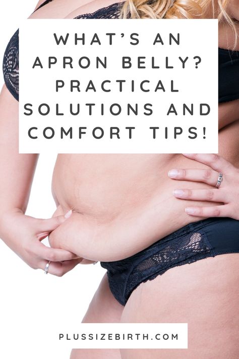 A pannus stomach is commonly referred to as an apron belly or mother’s apron. The apron is a flap of excess skin, tissue, and fat that hangs at the bottom of the abdomen. This resource isn’t about changing your body. It’s about how to live with an apron belly and feel more comfortable on a daily basis! #plussizepregnancy #belly Belly Apron, Apron Belly, Pooch Workout, Mom Belly, Loose Belly, Belly Pooch, Excess Skin, Lower Belly, Stomach Fat