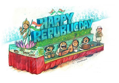 Check out this @Behance project: "Happy Republic Day" https://www.behance.net/gallery/75162395/Happy-Republic-Day Republic Day Illustration, Satish Gangaiah, Indian Republic Day, Independence Day Drawing, Indian Illustration, Iconic Poster, Happy Republic Day, Calligraphy Artwork, Indian Art Gallery