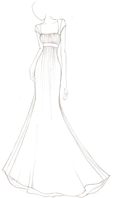 A beautiful simple design by White Leaf Boutique #bridal #wedding #dress #whiteleaf #bespoke Leaf Dress Design, Dress Outline, Wedding Dress Drawings, Simple Dress Pattern, Wedding Dress Sketches, Fashion Design Books, Fashion Illustration Collage, Fashion Illustrations Techniques, Dress Design Drawing