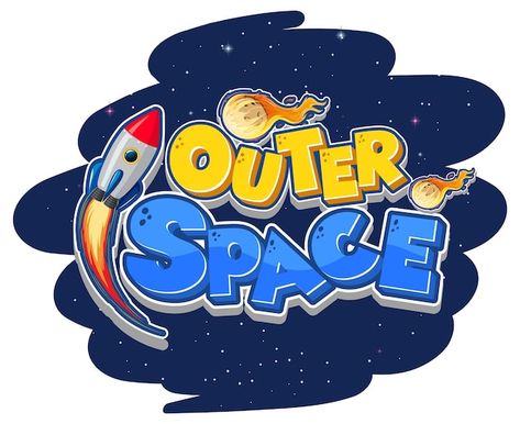 Spaceship Illustration, Space Font, Game Font, Space Logo, Illustration Colorful, Colorful Logo Design, Text Logo Design, Game Logo Design, Colorful Logo