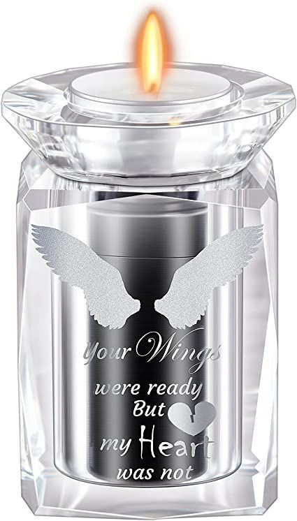 IFOLAINA Small Urn Angel Wings Mini Urns Crystal Ashes Cremation Keepsake Holder for Ashes Adult Male Human Pet Dog Remember Your Love One Lost Dog Urns, Wooden Urn, Small Urns, Pet Ashes, Keepsake Urns, Human Ashes, Human Male, Cremation Urns, Pet Dog