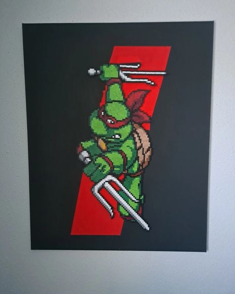 Bead Canvas Art, Art Perle, Hama Bead, Pixel Art Grid, Ninja Turtle, Perler Bead Art, Fuse Beads, Perler Bead, Hama Beads