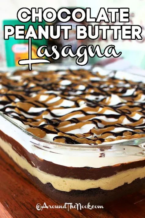 Peanut Butter Mascarpone Filling, Chocolate Peanut Butter Lasagna Recipe, Chocolate Peanut Butter Fluff, Peanut Butter Mousse Recipes, Peanut Butter Lasagna Nutter Butter, Desserts To Freeze Make Ahead, Peanut Butter Lasagna Desserts, Desert Lasagna, Peanut Butter Chocolate Lasagna