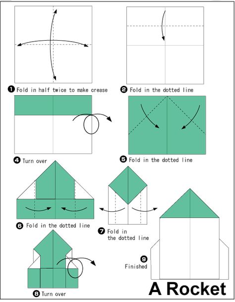 * Origami Rocket, Origami Instructions Easy, Origami Instructions For Kids, Origami Christmas Ornament, Origami Yoda, Origami Tutorial Easy, Origami Ornaments, Origami Step By Step, Kids Origami