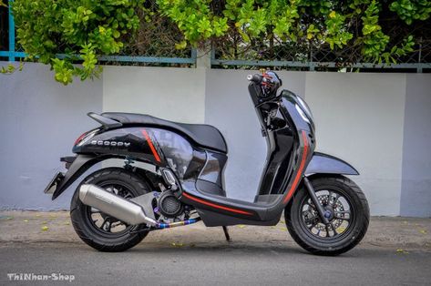 Modifikasi Scoopy Merah Hitam Honda Scoopy, Sepeda Motor, Quick Saves