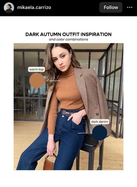 Soft Classic Kibbe Dark Autumn, Autumn Skin Tone Outfits, Deep Autmn Outfits, Dark Autumn Accessories, Makeup For Autumn Type, Dark Autumn Dramatic, Deep Autumn Outfit, Dark Autumn Outfits For Summer, Dark Autumn Celebrity