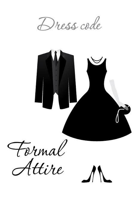 Formal Attire Wedding Invitation, Clothing Dictionary, Dress Code Invitation, Wedding Dress Code Guide, Semi Formal Dress Code, Dress Code Guide, Wedding Dress Code, Party Dress Codes, Formal Wedding Attire