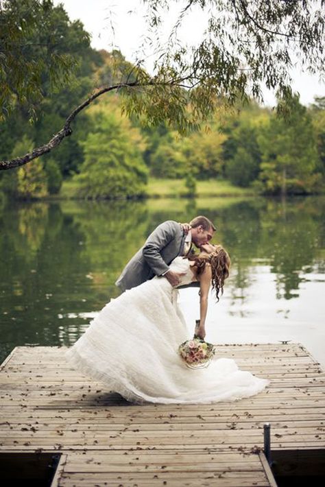 Lake Wedding Photo Ideas, Fun Wedding Photo Ideas Bride And Groom, Groom Shots, Lake Wedding Photos, Wedding Photography List, Photography List, Lake Elopement, Lake Ideas, Rustic Wedding Photography