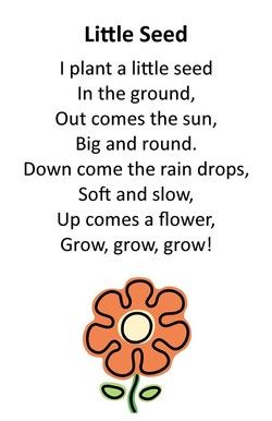 Plants Poems Plant Song, Kindergarten Poems, Preschool Poems, Circle Time Songs, Kindergarten Songs, Classroom Songs, Nursery Songs, Songs For Toddlers, School Songs