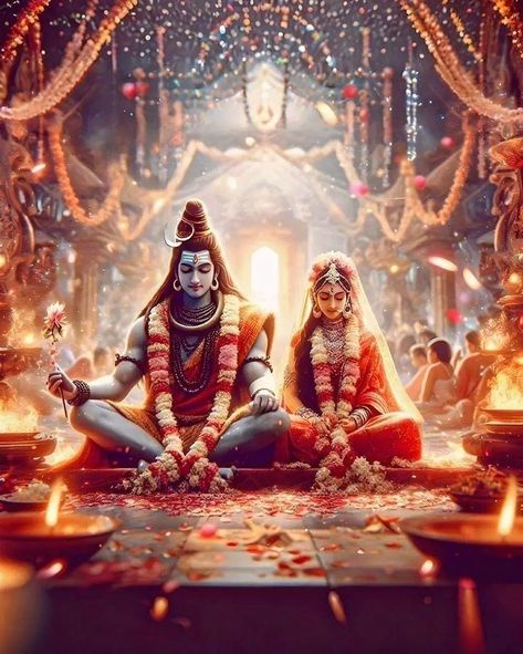 Shivshakti Images, Shiv Parvati Vivah, Shiv Vivah, Mahashivratri Images, Marriage Images, 8th March, Pictures Of Shiva, Shiva Parvati Images, Har Har Mahadev