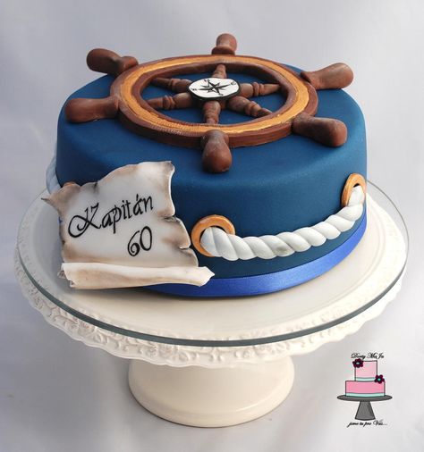 Cake for a sea captain Nautical Birthday Cakes, Boat Cake, Nautical Cake, Sea Cakes, Beach Cakes, Adult Birthday Cakes, God Mad, Birthday Cakes For Men, Themed Birthday Cakes