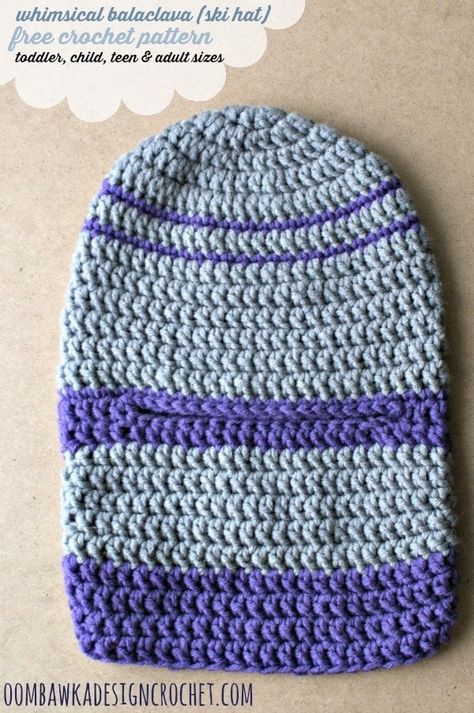 free ski hat crochet pattern Ski Hat Crochet, Crochet Cottage, Yarn Tutorials, Crochet Mask, Hat Crochet Pattern, Crocheted Hats, Design Crochet, Crocheted Hat, Ski Hat