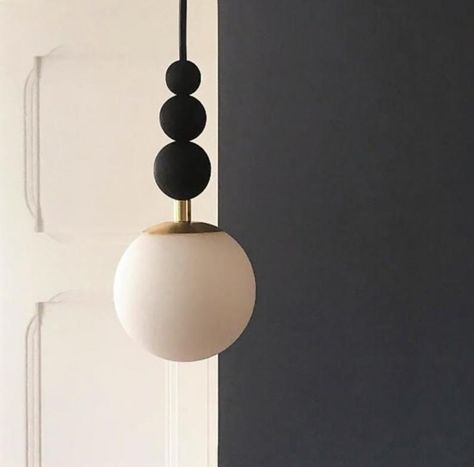 Black And White Ball, Salon Lighting, String Ball Lights, Ball Pendant Lighting, Pendant Lighting Bedroom, Burnt Wood, Glass Decoration, Bathroom Pendant, Small Pendant Lights