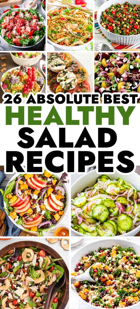 Side Salad Recipes – Side salads are a great way to elevate your meal! These are the best crisp side salad recipes that you can’t miss. Filling and flavorful, these easy and healthy side salad ideas will be loved by everyone! Healthy salad ideas, healthy salad dressing, healthy dinner salad recipes, best healthy salad, yummy and healthy salad recipes, summer salad, spring salad, healthy salad recipes lunch easy, healthy eating, healthy sides, healthy side dishes. Healthy Salad Meals Dinners, Salad Recipes No Tomato, Healthy Salad Meals, Salad Main Dish Dinners, Fun Salads Healthy, Veggie Salad Recipes Healthy, Healthy Dinner Salads Main Dishes, Yummy Salad Recipes Healthy, Healthy Cold Salads