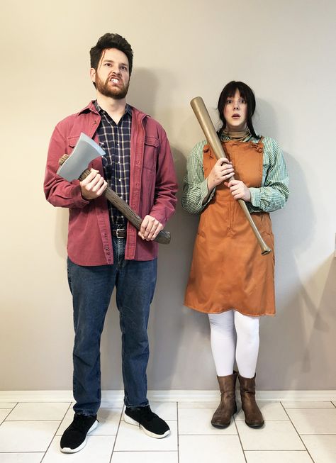 Jack And Wendy Costume, Jack From The Shining Costume, The Shining Jack And Wendy, Jack From The Shining, Wendy And Jack Torrence Costumes, Jack And Wendy Torrance, The Shinning Costume Halloween, The Shinning Halloween Costumes, The Shining Family Costume