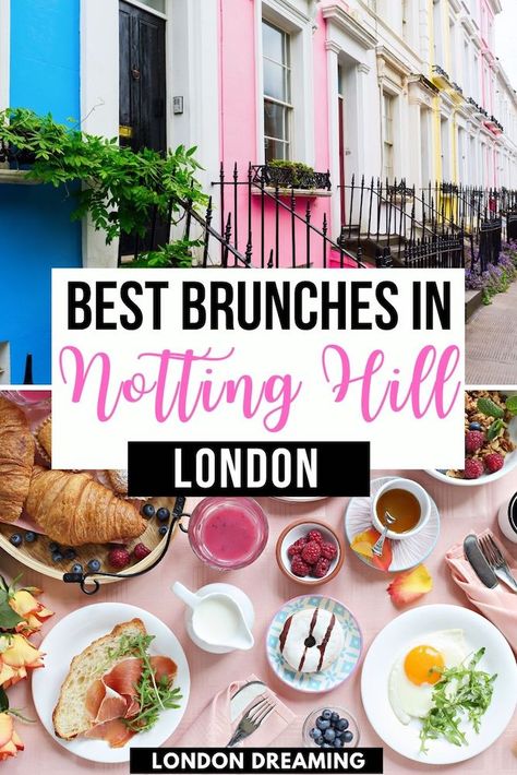 There are many incredible brunch spots in London, and especially so in Notting Hill. If you're looking for the best brunches in Notting Hill, you just found them! Discover the best places in Notting Hill for your weekly brunch dates. #brunch #nottinghill #london #nottinghillbrunch #londonbrunch #londontraveltips #uk #europe London Places To Eat, London Lunch, Brunch London, Gluten Free London, Breakfast On A Budget, London Breakfast, Afternoon Tea London, Street Food Market, Notting Hill London