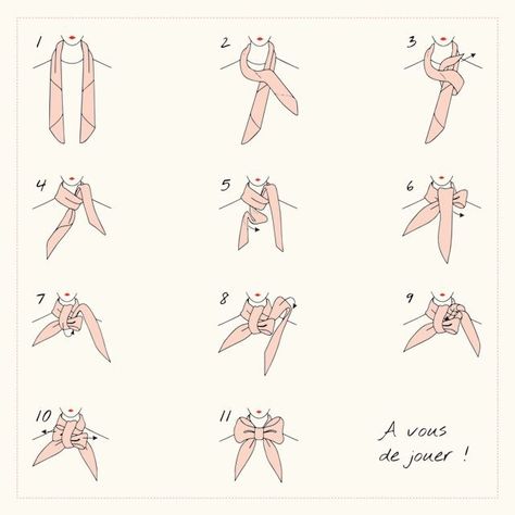 Ways To Tie Scarves, Tie A Scarf, Buat Pita, Scarf Knots, How To Wear A Scarf, Tie Scarf, Twilly, Scarf Tying, Diy Bow