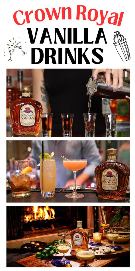 Check out these Crown Royal Vanilla Drinks Recipes for great ideas on how to make the most of your evening in! #recipes #drinks #cocktails #whisky #crownroyalvanilla #vanillarecipes #drinksrecipes #cocktailrecipes #celebrate #canadianrecipes Crown Recipes Drinks, Crown Royal Vanilla Recipes, Vanilla Drink Recipes, Crown Royal Vanilla, Crown Vanilla, Crown Royal Recipes, Crown Drink, Vanilla Cocktail, Whiskey Drinks Recipes