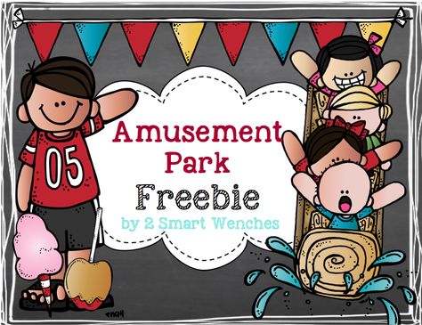 2 Smart Wenches Amusement Park Freebie. A fun activity to encourage collaboration and creativity. Great for the end or beginning of the school year. School Wide Themes, Ell Activities, Space Lessons, Fair Theme, Park Ideas, Math Stem, Independent Activities, Carnival Theme, School Week